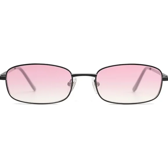Narrow Rectangle 80s 90s Skinny Sunglasses SJ1187 Pink - Picture 2 of 5